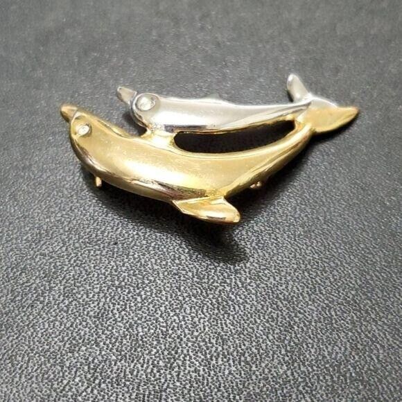 AAI vintage multi tone dolphin brooch - Picture 3 of 8